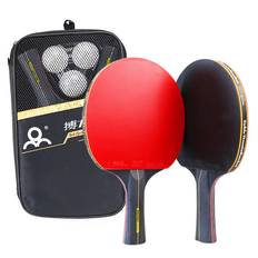 mamota Table Tennis Racket Set Ping Pong Beginner Intermediate Case Double Sided Rubber Light Children Practice Family 2 Pieces Carbon Light Storage