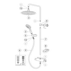 Reservdelar Gustavsberg Takduschset Round Estetic / Nordic3