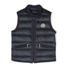 Moncler Enfant - vadderad dunväst med logotyp - barn - Dun/fjädrar/polyamid/polyamid - 12 - Blå