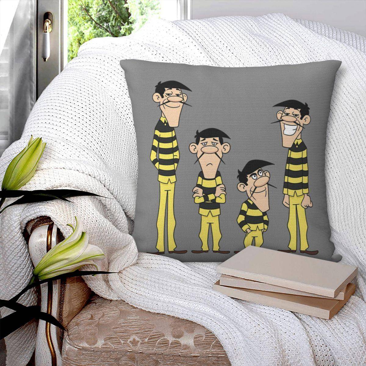 The Daltons Lucky Luke Örngott Mjukt Polyester Kuddfodral Dekorativt Örngott Fodral Stol Dragkedja 45*45cm