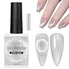 Makartt Kattöga gel nagellack, 9D kattöga gelpolish med magnetpinne, 10 ml magnetiskt gel nagellack, blötlägg av UV LED gel nagellack gör-det-själv manikyr nagelsalong