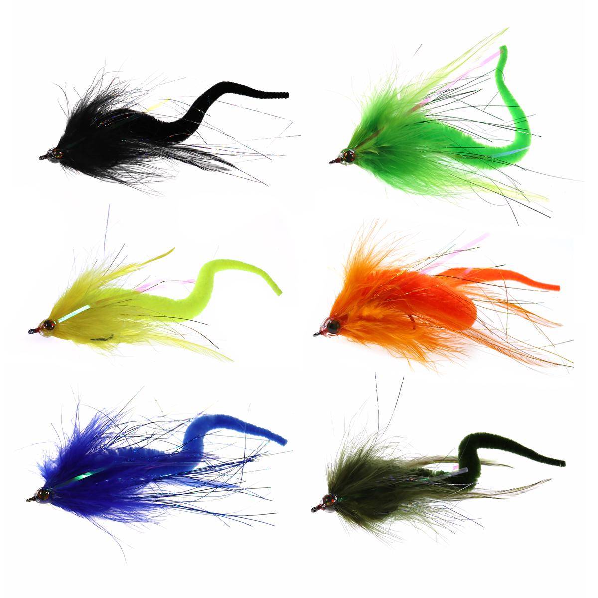 1 ST Fiskedrag Dragon Tail Muskie Bass Fiske Lure Gädda Fluga Marabou Musky Trolling Bete Öring Lax Streamer sockervadd färg