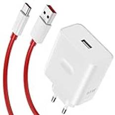 65 W USB-laddare för OnePlus 11 10T 9 Pro 8 5G, SUPERVOOC snabb laddare USB med USB C laddningskabel nätdel kontakt med kabel typ C 1M för OnePlus Nord CE 3 Lite Nord 3 2 Open Pad Realme OPPO Reno