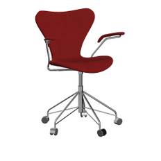 Fritz Hansen - 3217 Sjuan - Helklädd, Tyg, Tonus 207 - Skrivebordsstole - Arne Jacobsen - Orange
