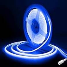 COB LED-remsa 5m,Fosingut DC12V Blå LED Strip 2.7mm,CRI90+ 480LED/m Remsor ljuskedja,Flexibel Självhäftande repljus neonljus för TV-bakgrundsbelysning,Kök,Sovrum,DIY Dekor(Endast Strip)