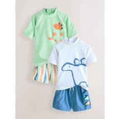 Next Green/Blue Rash Vest and Shorts Set (3mths-7yrs)
