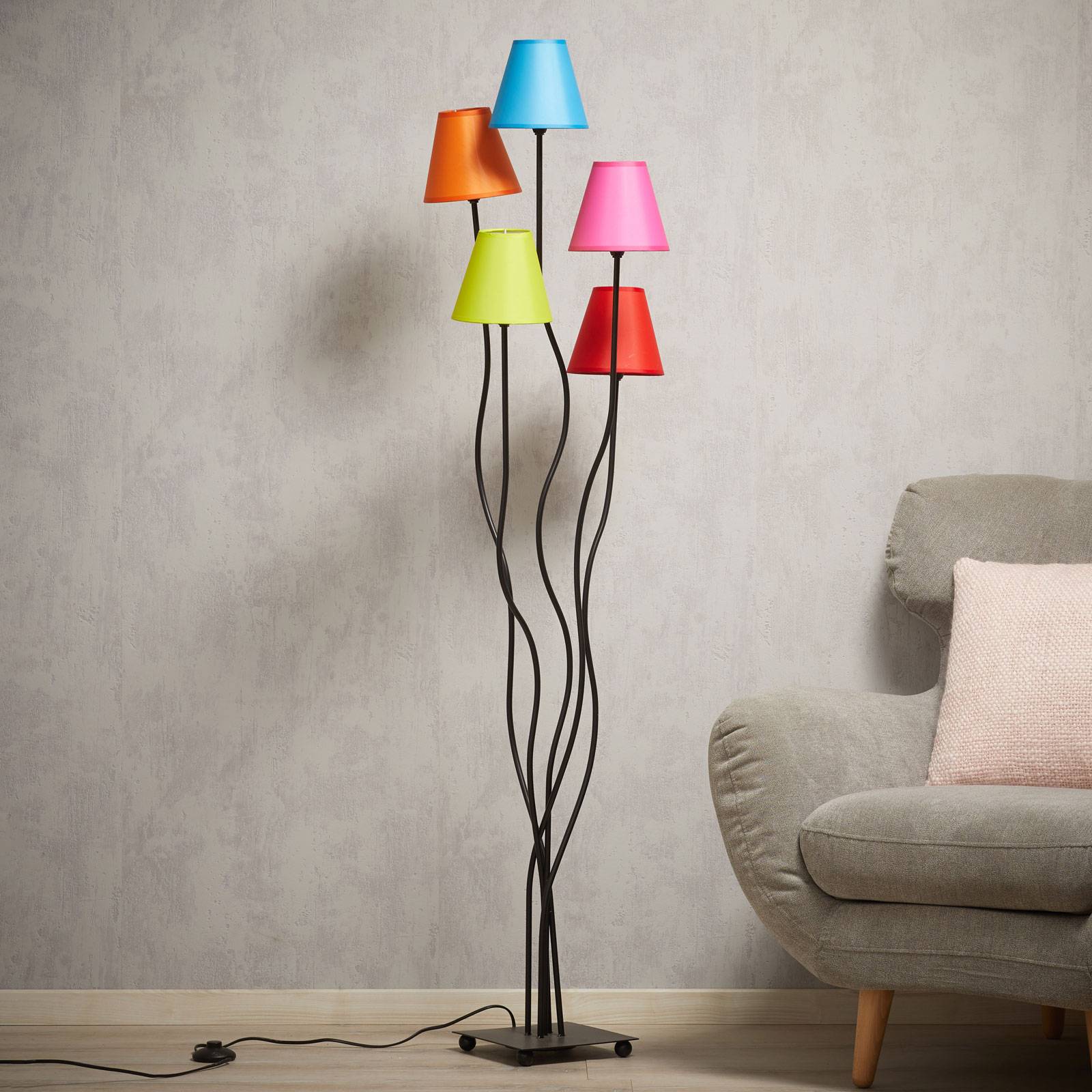 Näve Golvlampa Colori, Vardagsrum / matsal, Textil / tyger / siden, Ungt boande, Golvlampa