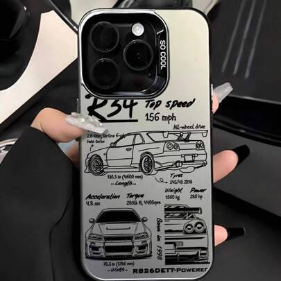 Ny kreativt mobilskal med IMD-laserprocess och graffiti-racingmönster, klassisk kompositdesign med droppskydd, halkfri och slitstark. Kompatibel med A - Multifärgad (Multi-size)