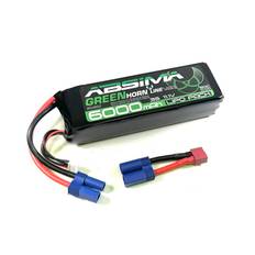 Absima - 4140022 - 11.1V Lipo batteri med 6000 mAh, 50C i Softcase med EC5/ Deans stik