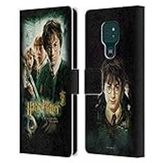 Head Case Designs Officiellt Licensierade Harry Potter Filmaffisch Hemligheternas kammare III Läder Book Plånboksfodral Kompatibelt med Motorola Moto G9 Play