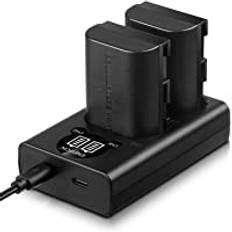 ENEGON LP-E6 reservbatteri (2-pack) och Smart LED Dual USB-laddare för Canon LP-E6, LP-E6N och Canon EOS 5D Mark II/III/IV, 5DS, 5DS R, 6D, 7D, 7D Mark II, 60D, 70D och mer