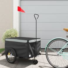 vidaXL Cykelvagn svart och grå 30 kg järn