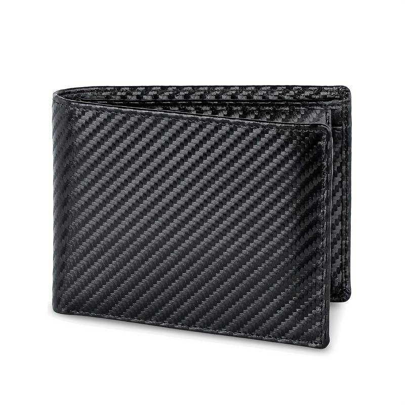 Carbon Fiber Men's Wallet Rfid Protected Wallet With Coin Pocket 12 Card Slots
