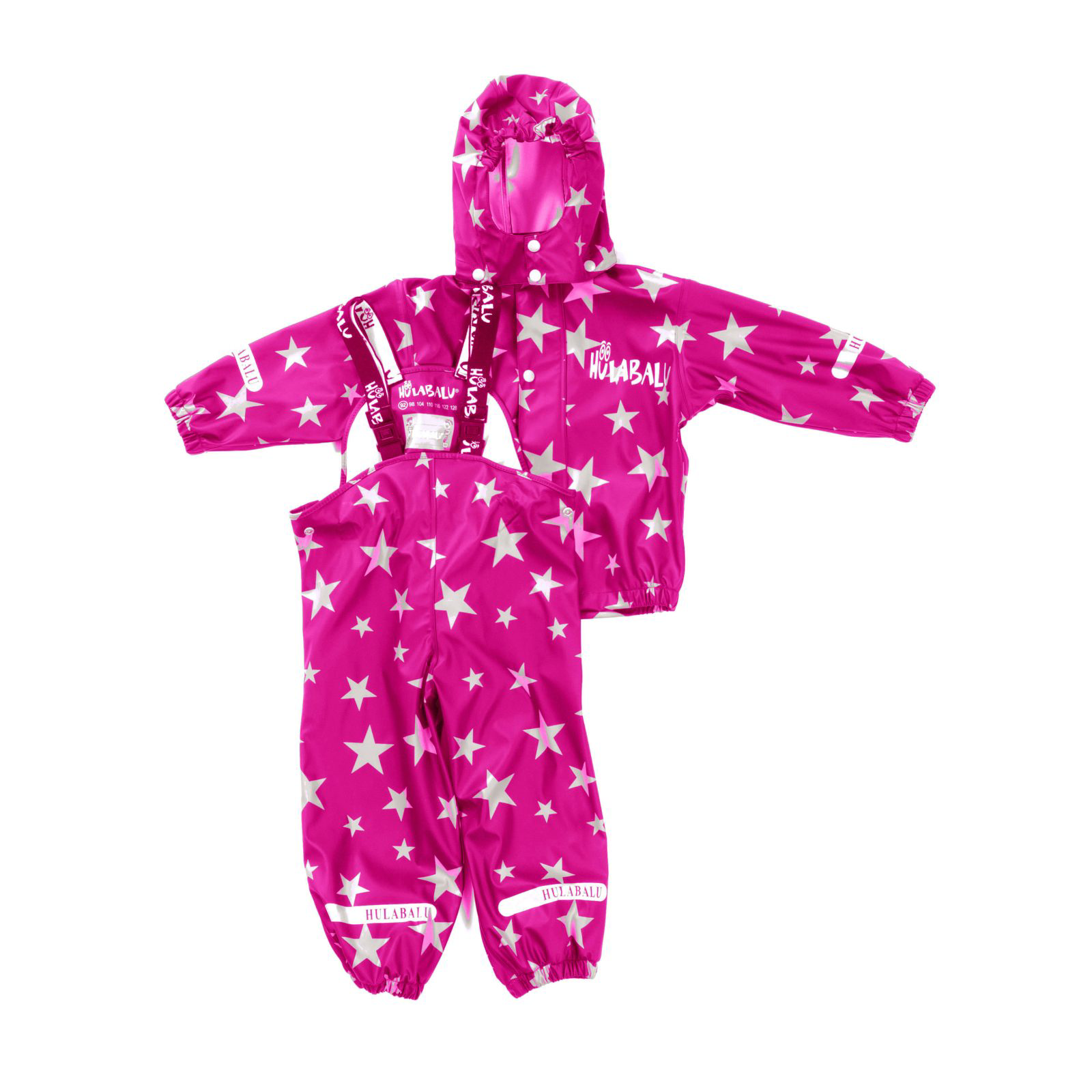Hulabalu X-Star PU Regnsæt Børn - Raspberry / 110 cm / 5 år