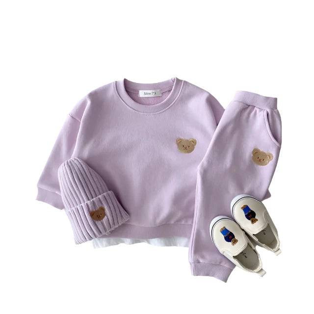 Mini Fashion™ - Träningsoverall med björnar för småbarn Lila / 90 (2 år) / Nej Nej | Pedagogiska Träleksaker