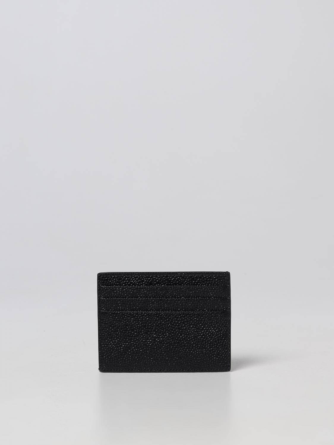 THOM BROWNE Grained Leather Credit Card Holder - OS