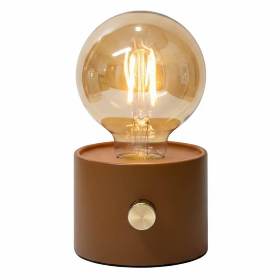 No Cable Batteridriven Bordslampa Brun 15cm