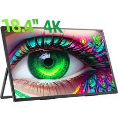 Portable Monitor 4K 18 Zoll UPERFECT Tragbarer Monitor UHD 3840*2160 Mobiler Monitor mit Integrierter Halterung USB C Mini HDMI für Laptop PC Smartphone XBO Switch PS5, Metallkörper, VESA-montierbar