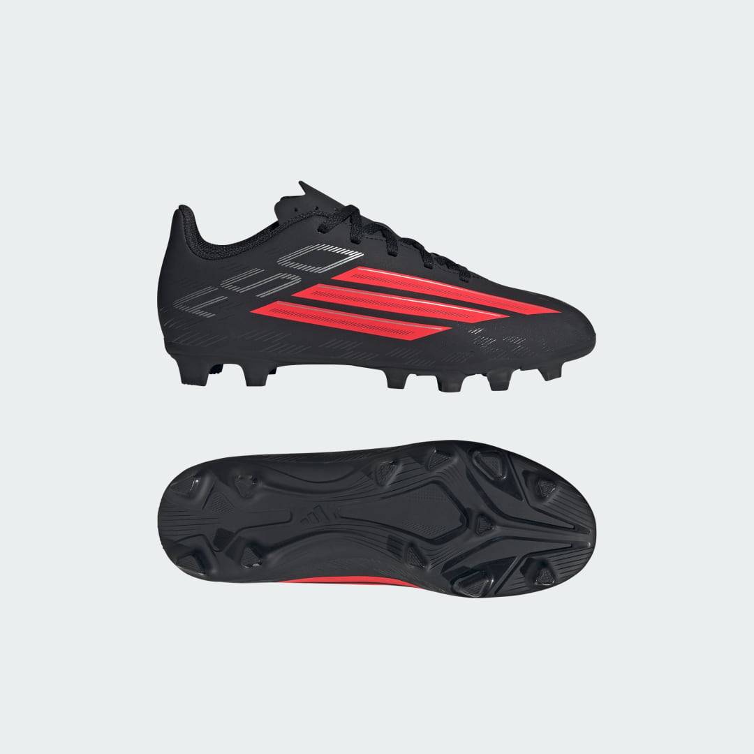 F50 CLUB Firm Ground / Multi Ground Fotbollsskor för barn - Core Black / Lucid Red / Core Black - 33 1/2