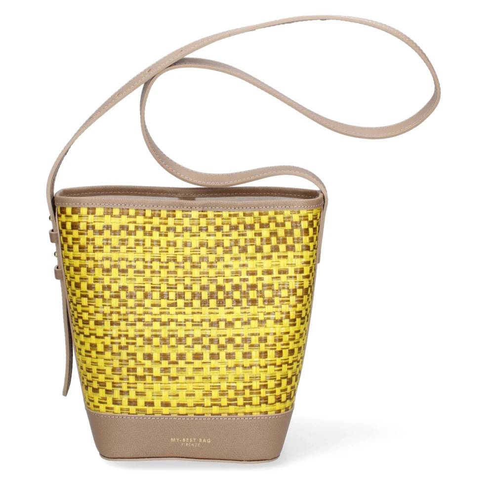 My Best Bags - Stråvävd Handväska med Läderdetaljer Väskor - Dam - ONE Size - Läder