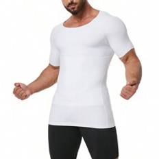 Men&#39;s Sharkskin Short Sleeve Compression Shirt - White - L,M,S,XL,XXL,XXXL