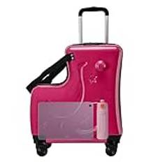 Kids Ride On Luggage, 3 Digit Password Lock Suitcase, 20in Trolley Case With Silent Wheels, Ride On Trolley Case Seat Belts, Pedals Silent Wheels, Easy To Use, Portable for Boys