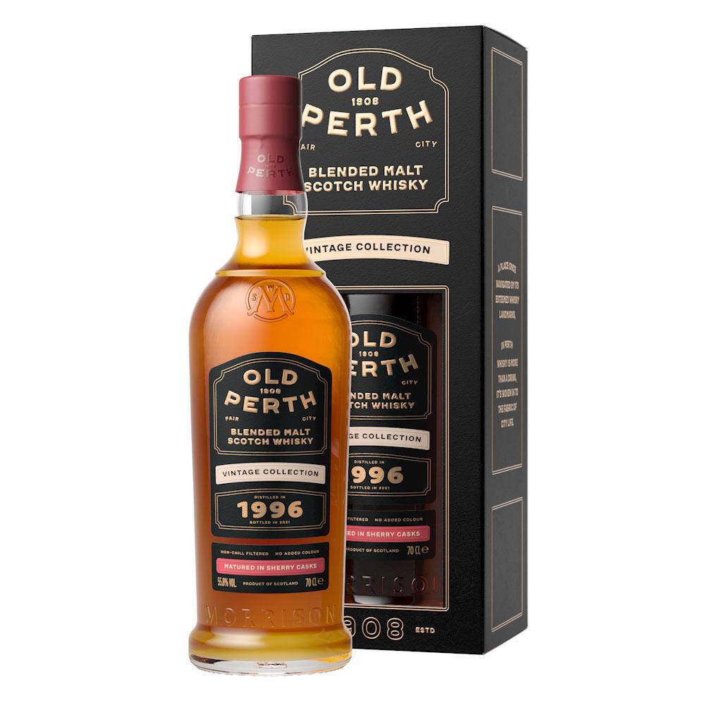 Old Perth Vintage 1996 Blended Malt Scotch Sherry Matured Whisky.