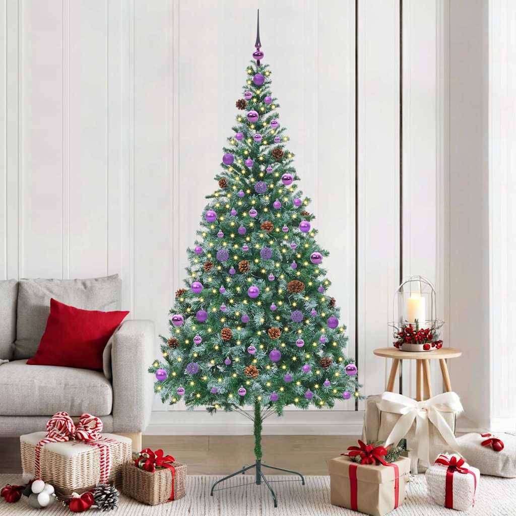 vidaXL Kunstigt juletræ med 300 LED'er Grøn 210 cm PVC og Stål