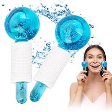 Miioto 2 Stück Facial Ice Globes, Facial Roller Massagegeräte, Kühlende Massagebälle für Gesicht, für Straffen die Haut, Reduzieren Schwellungen und Augenringe, Verbessern die Durchblutung (Blau)