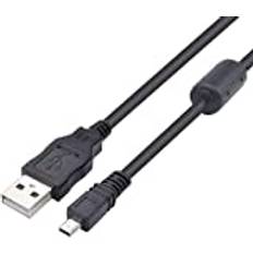 Adhiper -UC-E6 USB-kabel UC-E16 UC-E17 kamerabyte överföringskabel kompatibel med Nikon DSLR D750 D5300 D7200 D3200 Coolpix L340 L32 A10 P520 Digital kamera (1,5 m/svart)