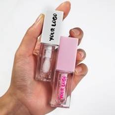 Wholesale vegan lip plumping gloss private label custom lip oil tubes big wand