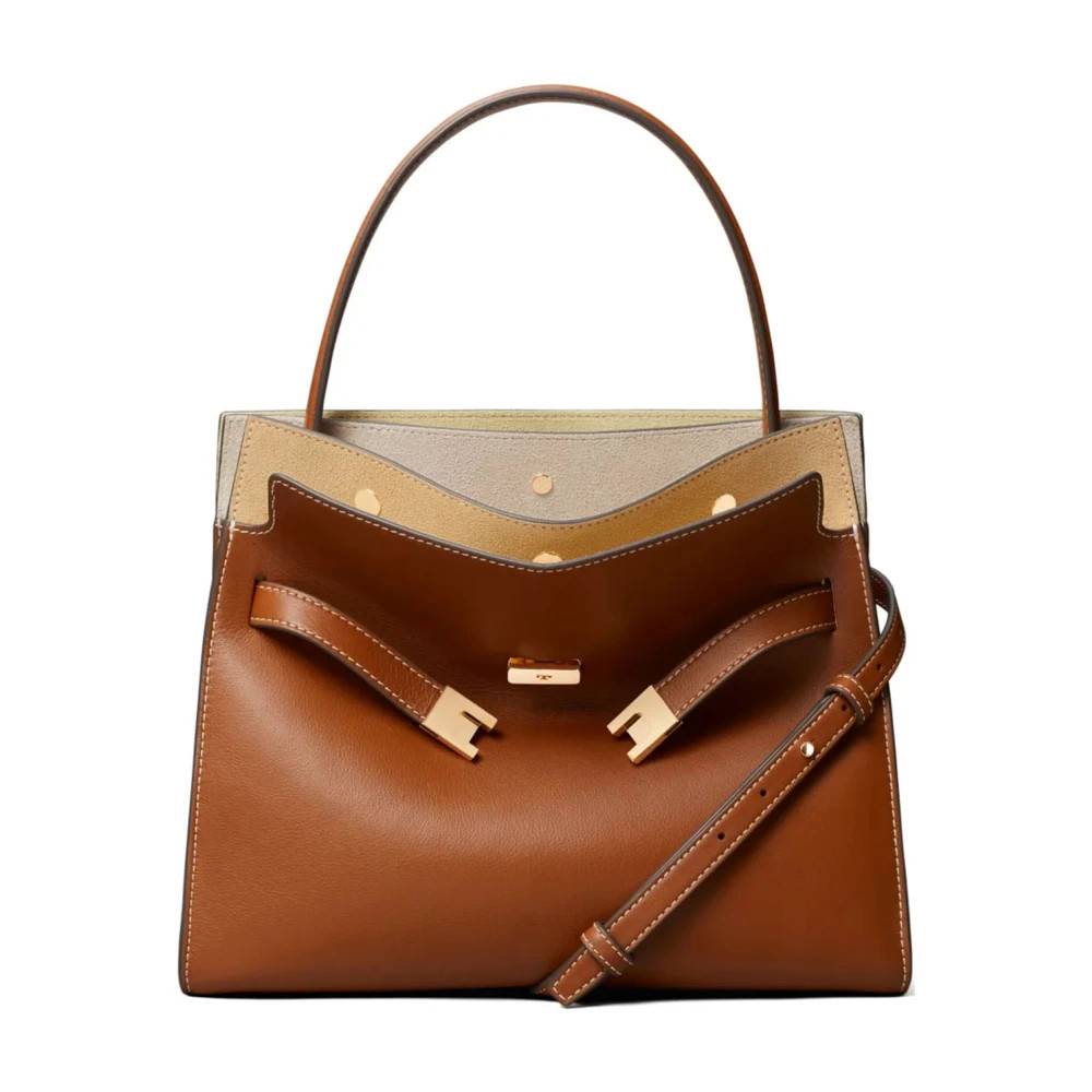 Tory Burch Lille Lee Radziwill Double Taske - Tasker - Dame - Brun - ONE SIZE - Uld