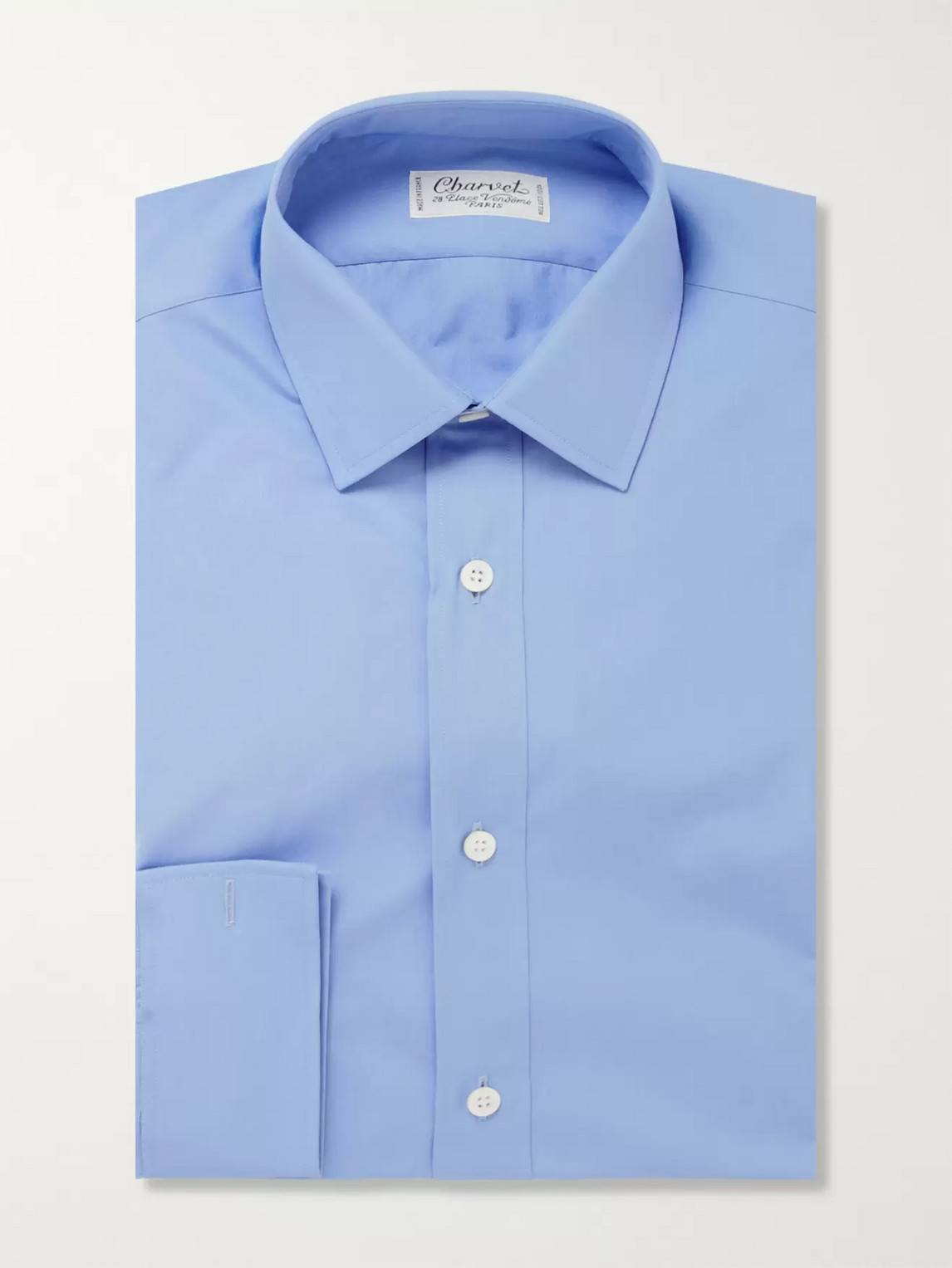Charvet - Blue Cotton Shirt - Men - Blue - EU 44