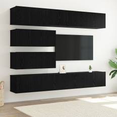 TV-bänkset 6 pcs Svart ek 100 x 30 x 30 cm Konstruerat trä