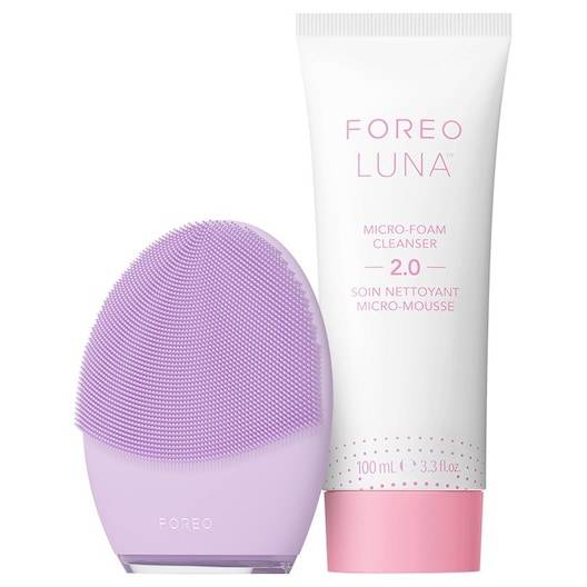 Foreo Ansigtspleje RengoeringsboersterBundle LUNA 4 Sensitive Skin ansigtsrense- og massageapparat 1 stk. + renseprodukter Micro-Foam Cleanser 100 ml 1 Stk. (2.213,00 kr / 1 stk.) - 1 Stk.