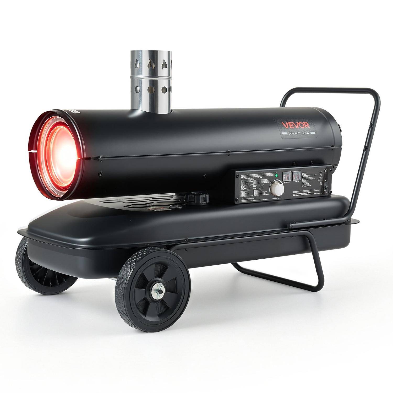Forced Air Kerosene Heater, 30 kW Output Diesel Torpedo Space Heater, for Garage, Warehouse, Workshop, Job Site, Construction, Thermostat Control,