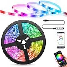 RGB LED-slinga, USB 2 m LED-remsa lampor, LED-ljusband, ljuskedja appstyrning, musik synk LED-lampor, Rgb flexibel LED-band, belysning dekoration Bluetooth, lampor för dekoration rum gaming kök