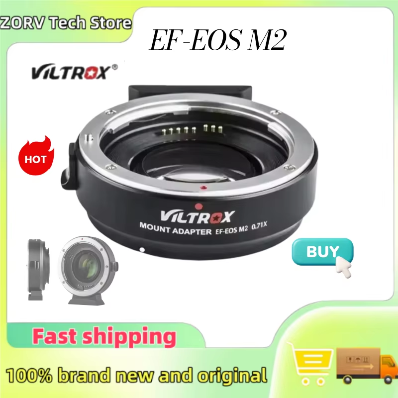 Viltrox EF-EOS M2 Auto Focus Speed Booster 0.71x Lens Adapter for Canon EF Lens to Canon EOS M Camera M50 II/M50/M6 II/M6/M100