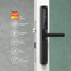 IP65 Biometric Fingerprint Frameless Sliding Electric Glass Door Lock patio sliding door lock smart lock