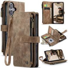 CaseMe Zipper Plånboksfodral iPhone 17 Brun
