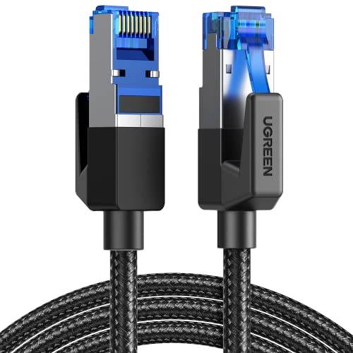 UGREEN Cat8 RJ45 Ethernet Kabel flätad 40Gbps 2000MHz F/FTP Kompatibel med Xbox One PS5 Switch Sky Box Smart TV Modem Router etc (20M)