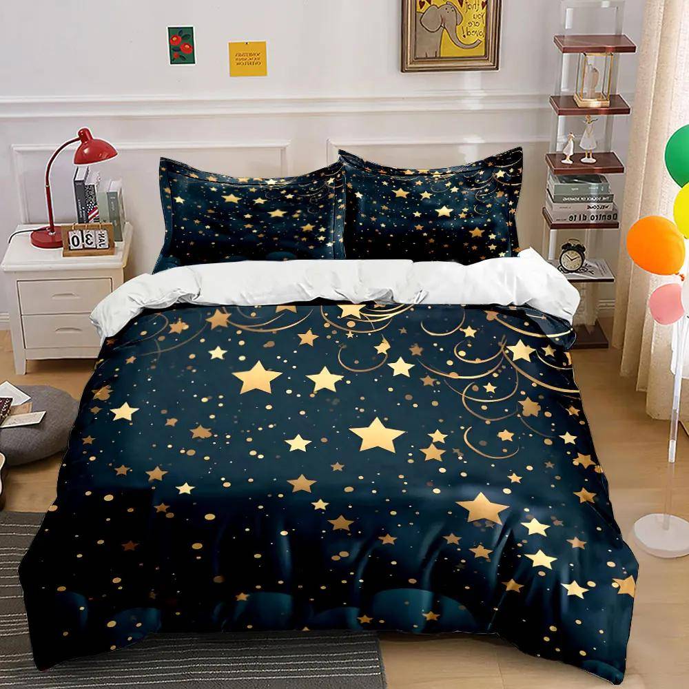 Starry Night Decoration Set  Soft Comfortable Duvet Cover Bedding Set Included 1*Duvet Cover & 2*Pillowcases gift