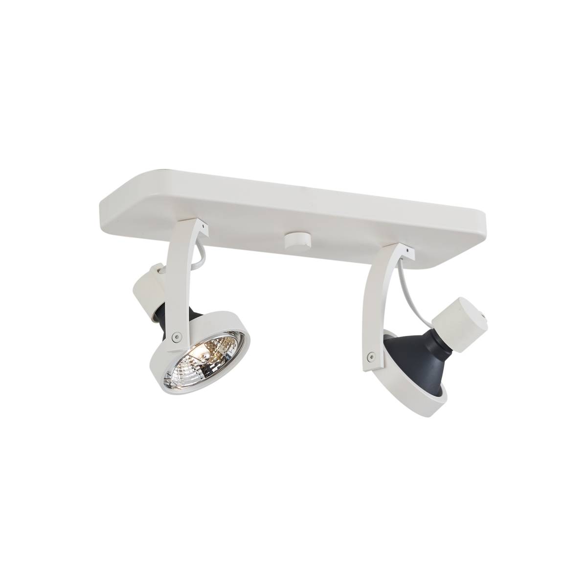 Design loftspot hvid GU10 70mm 2-lys justerbar - Vo