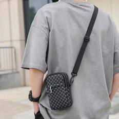 2024 New Fashion Men's Mini Coin Phone Key Bag Cross Body PU Double-Layer Small Bag Waist Bag, Summer Crossbody Bag Back To School Students Commute Travel Essentials Summer Bag Trendy Sling Bag For Man Man Bag Cross Body Bag Shoulder Bag Side Bag School Supplies Fall Messenger Bag Bag For Man Cylinder Bag Old Money Halloween Christmas