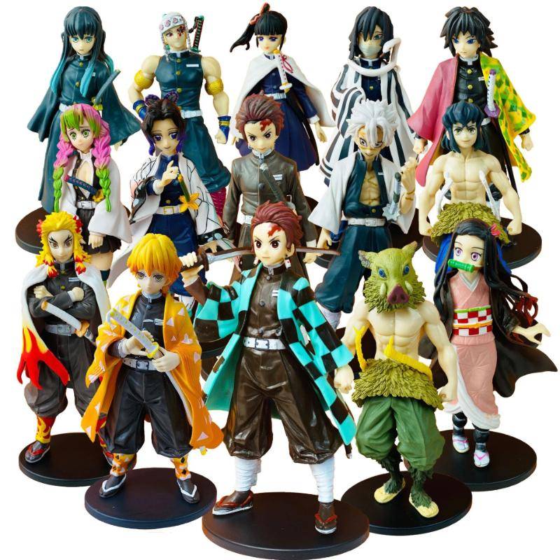 Anime Demon Slayer Action Figures Kimetsu No Yaiba Shinobu Nezuko PVC  Model Collection Ornaments Japan Derivatives Toys