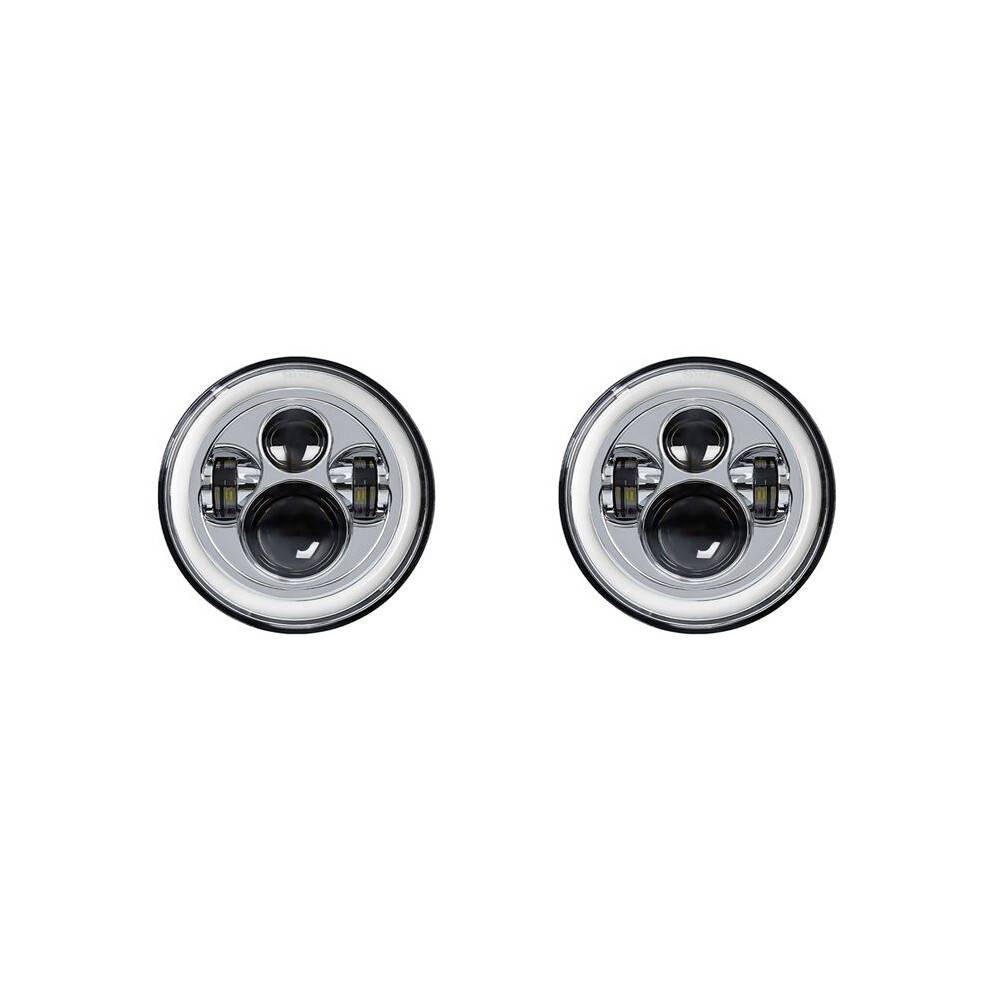 2X 7 Inch LED Headlight, High Low Projector Yellow+White for Road King Street Glide Ultra Classic Glide V-Star 1100