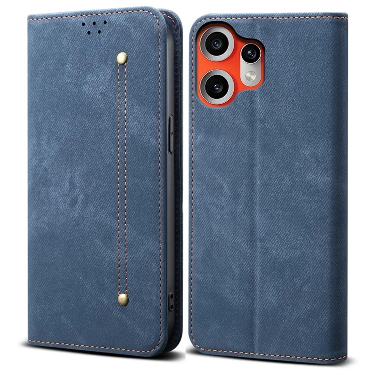 Nothing CMF Phone 2 Pro Konstläder Plånboksfodral Jeans Cloth Texture - Blå