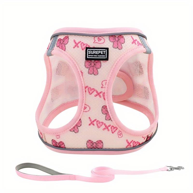 Dog Harness And Leash Set, No-pull Soft Mesh Pet Harness, Reflective Adjustable For Small To Medium Dogs, Suitable For Walking, Running, Training Puppy Vest