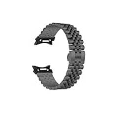 Snabbpassning No gap klockarmband for samsung galaxy watch 6/6 klassiskt rostfritt stål utan luckor band (Color : Black, Size : For Watch6/6Classic)