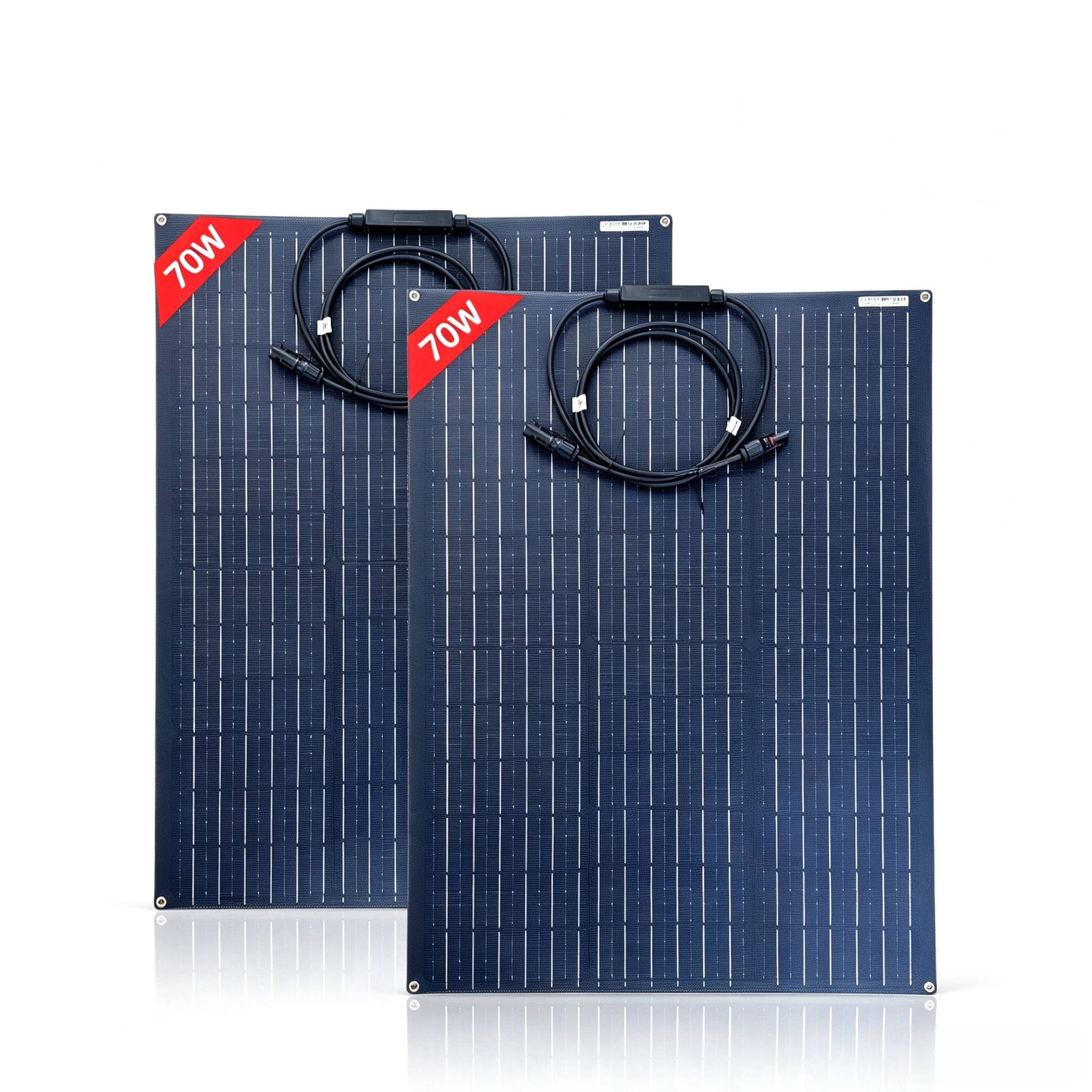 70W ETFE Flexible Solar Panel,High Efficiency18V Portable PV Modules,Waterproof For Batteries,Home Roof,Balcony,Outdoors,RV,Boat,Camping